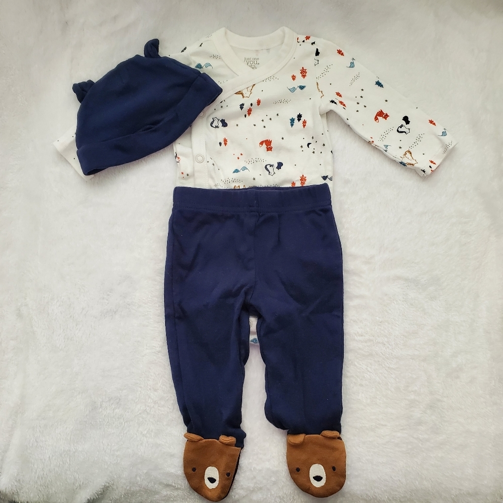 Baby boy 3 pc 🐻 Side snap Top & Bottom Set